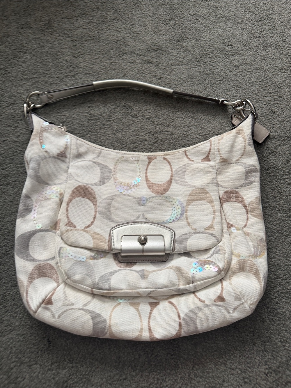 Coach Signature Sequin Shoulder Bag - Picture 2 of 6